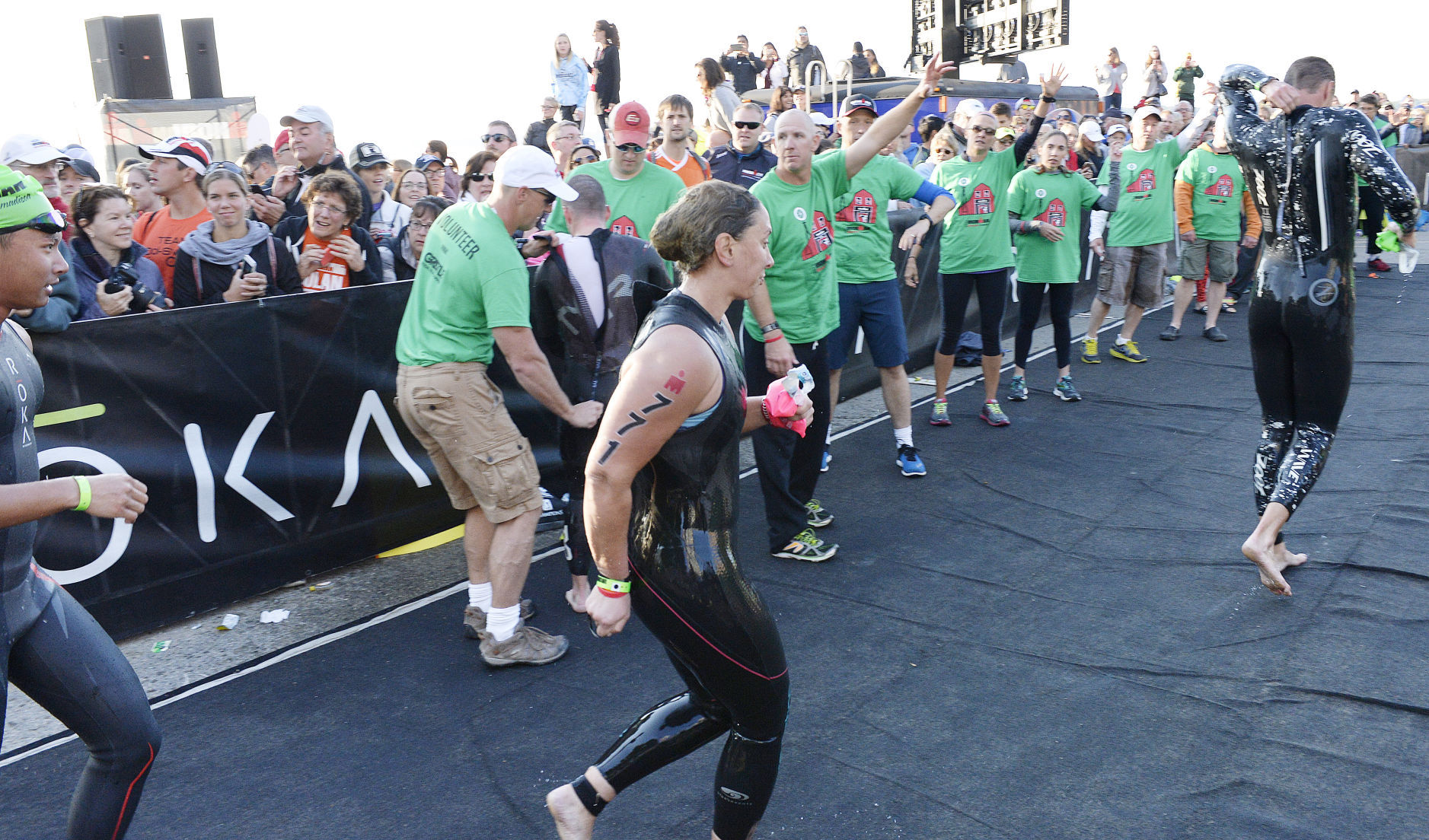 IRONMAN volunteers help swimmers